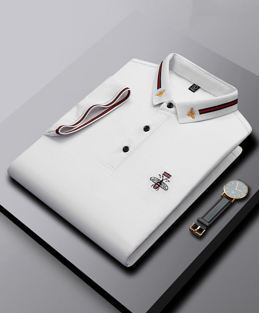 🌈 Embroidered Bee Pique Polo Shirt