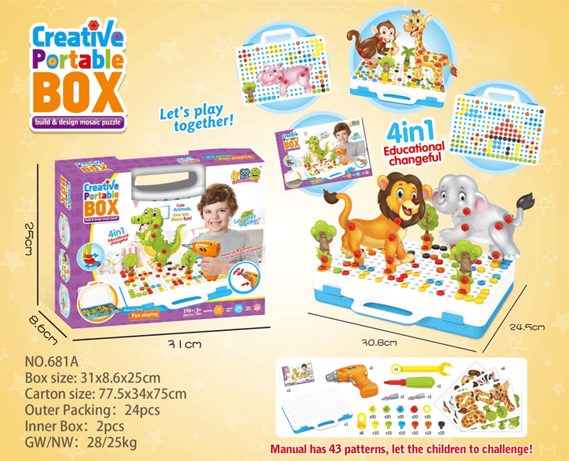 ๐ Children's Educational Toy ๐ Creative Mosaic Drill Set