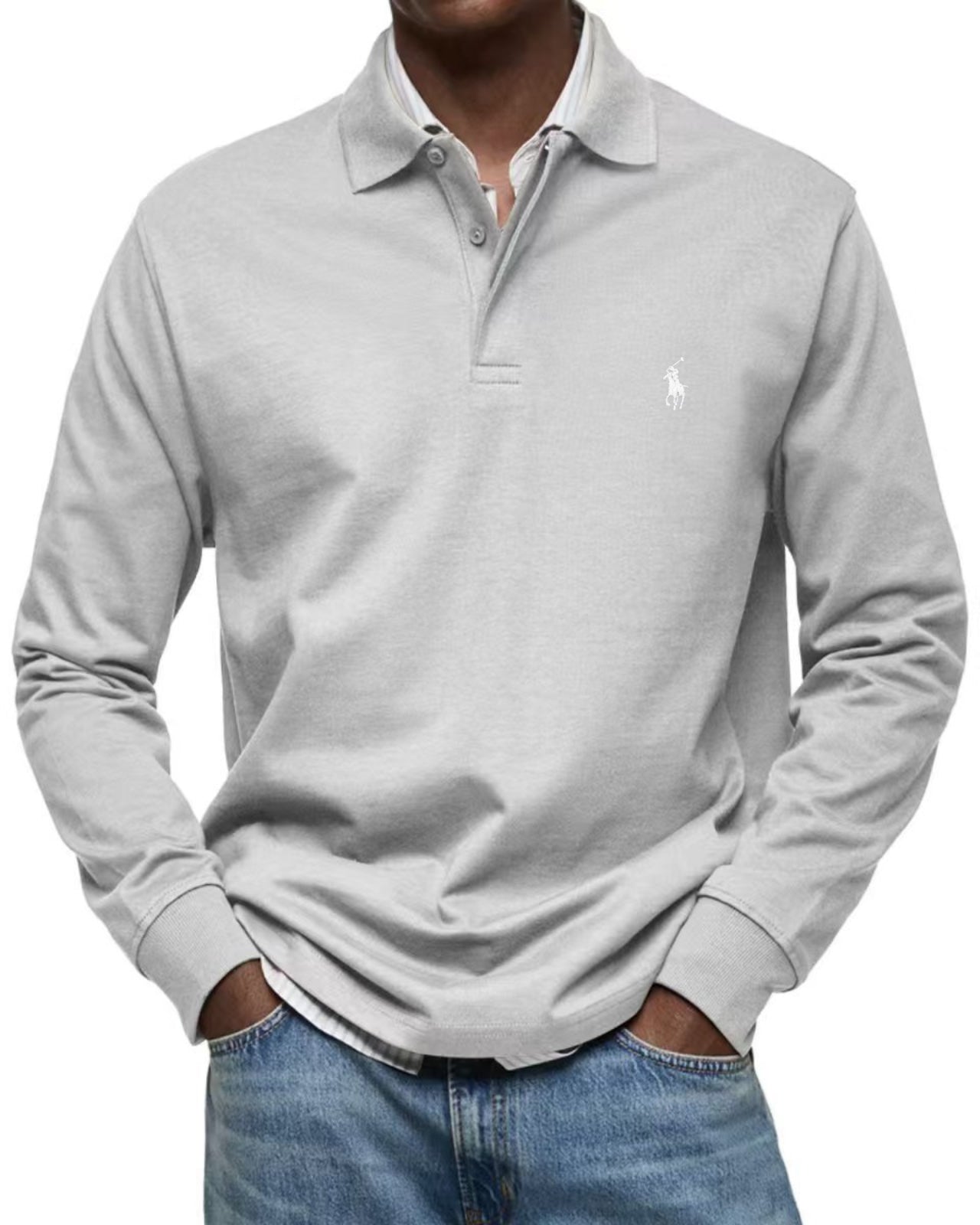 Men’s Long-Sleeve Classic Fit Polo Shirt