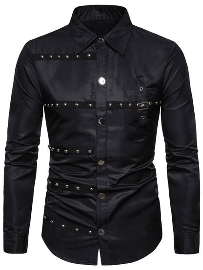 Men’s Gothic Rivet Satin Shirt ✨