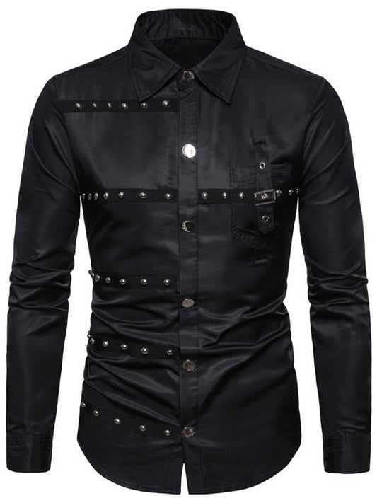 Men’s Gothic Rivet Satin Shirt ✨