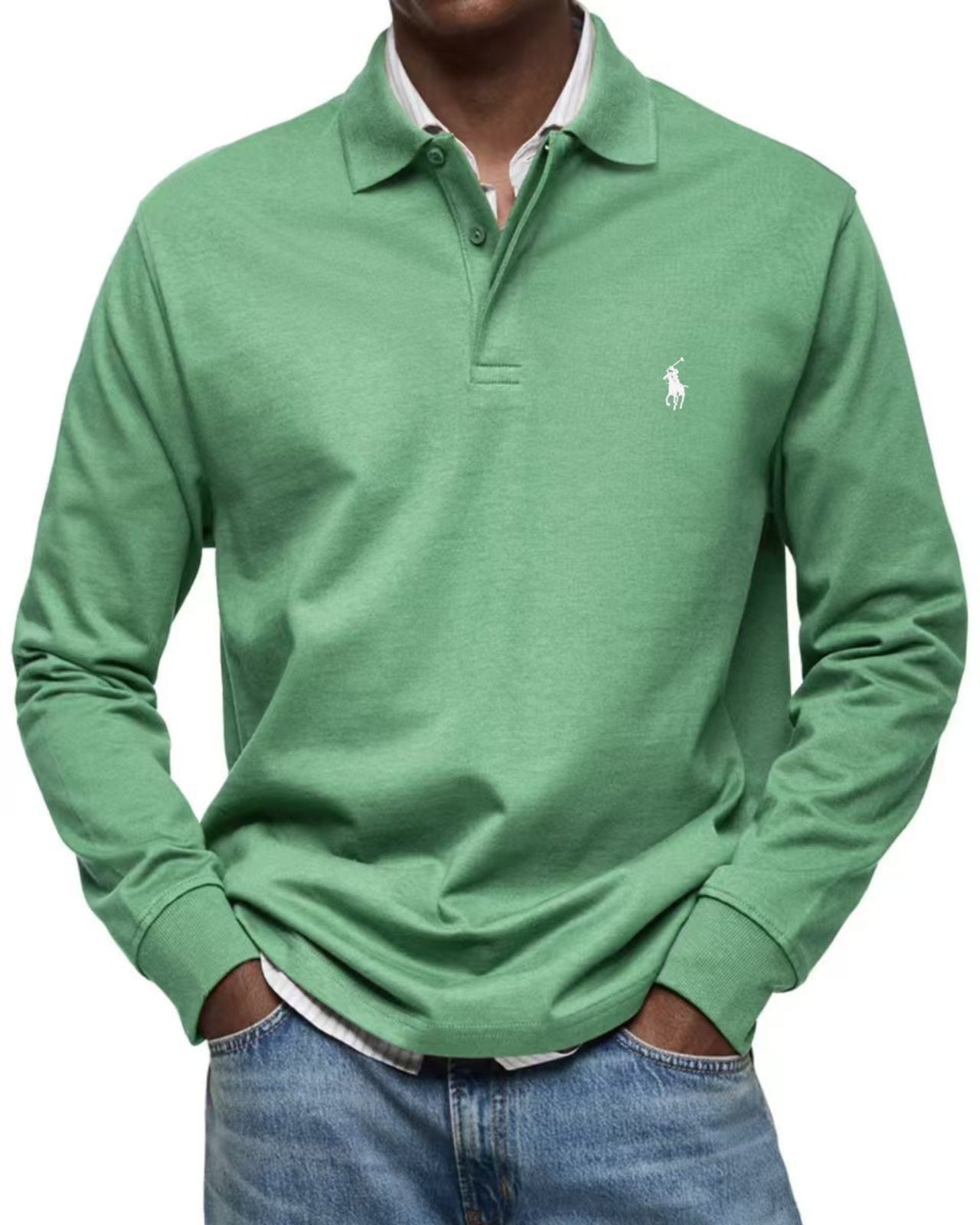Men’s Long-Sleeve Classic Fit Polo Shirt