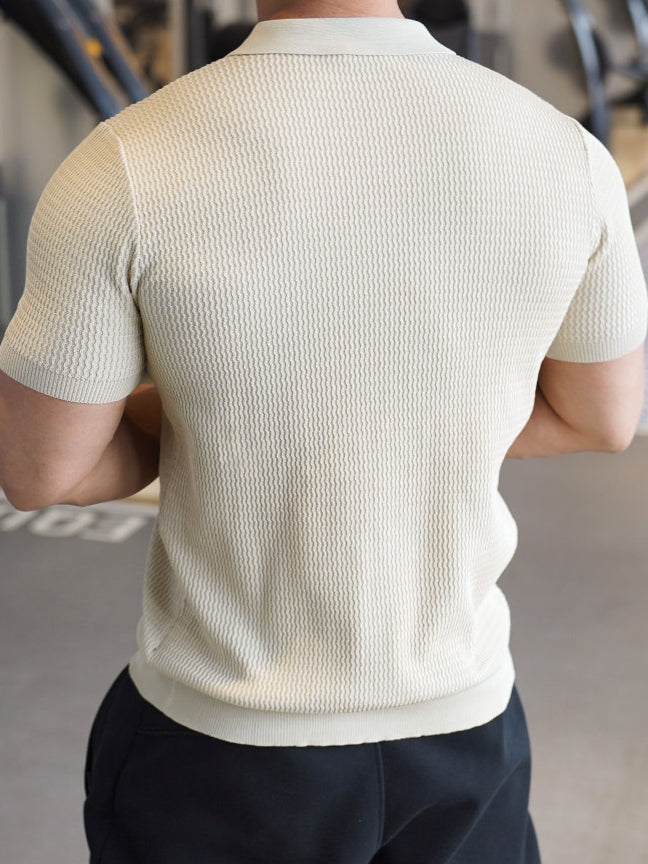 Men’s Waffle-Knit Slim-Fit Polo