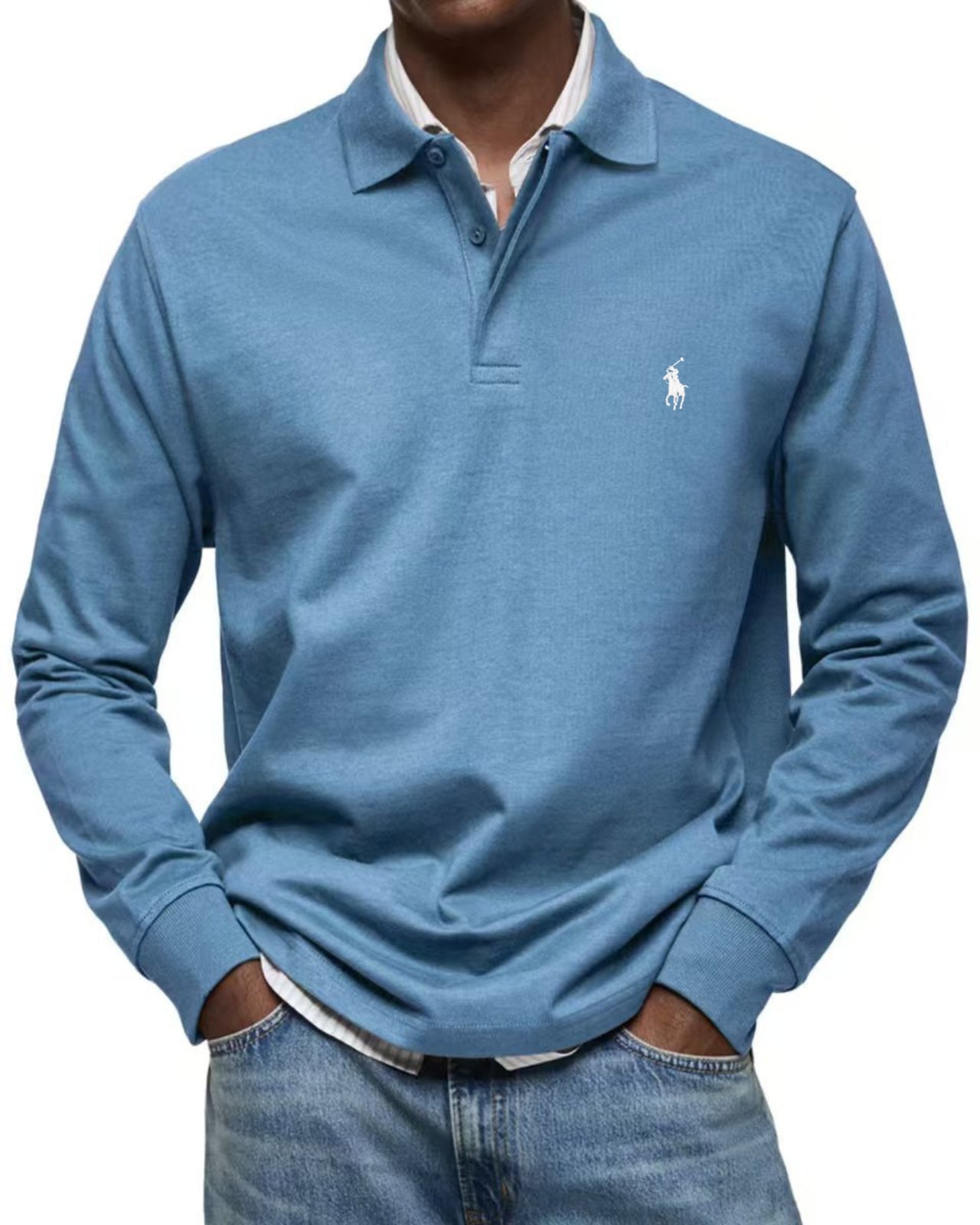 Men’s Long-Sleeve Classic Fit Polo Shirt