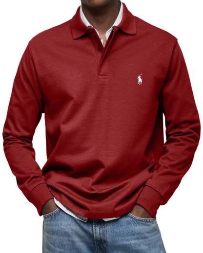 Men’s Long-Sleeve Classic Fit Polo Shirt