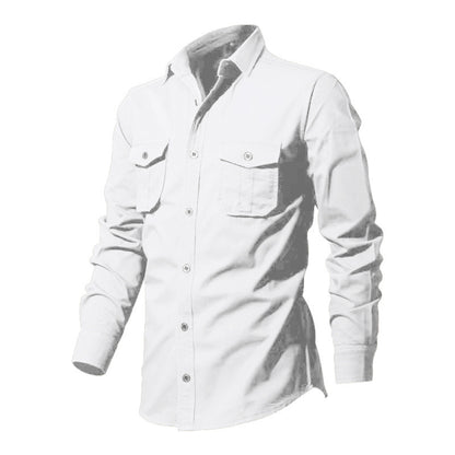 🌻 Utility Long-Sleeve Button-Down Shirt