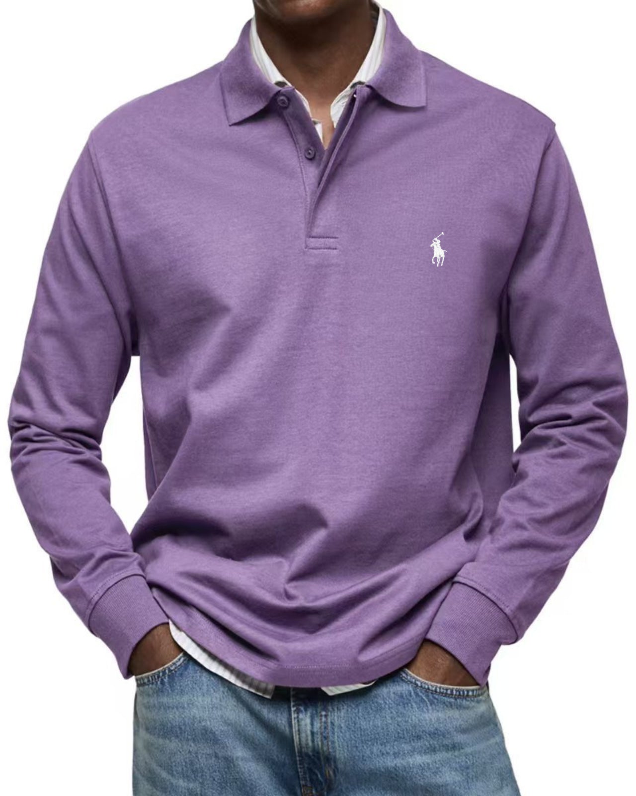 Men’s Long-Sleeve Classic Fit Polo Shirt