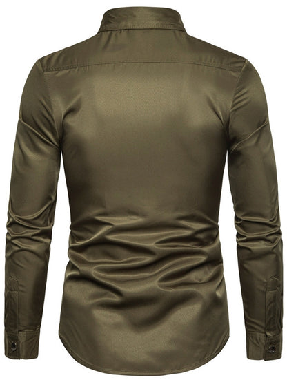 Men’s Gothic Rivet Satin Shirt ✨
