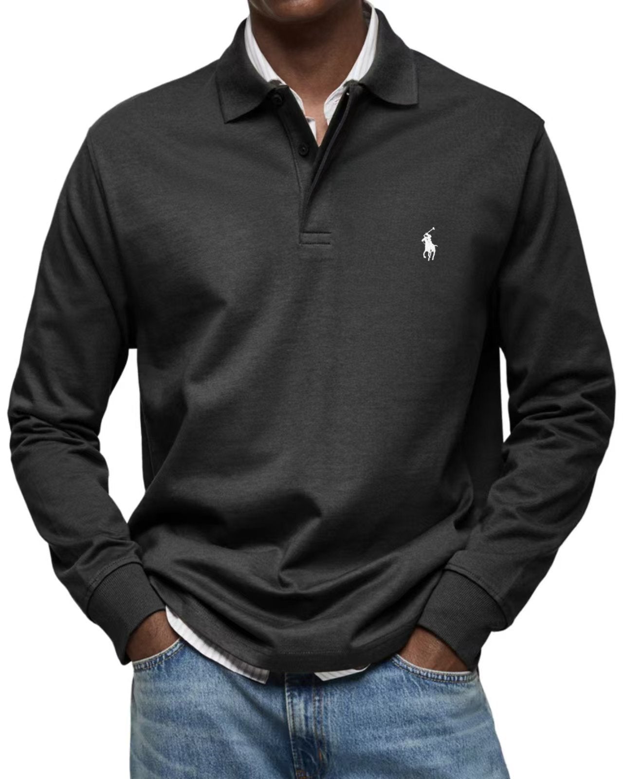 Men’s Long-Sleeve Classic Fit Polo Shirt