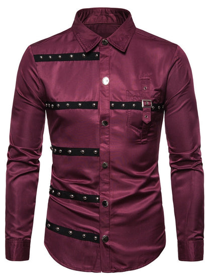 Men’s Gothic Rivet Satin Shirt ✨