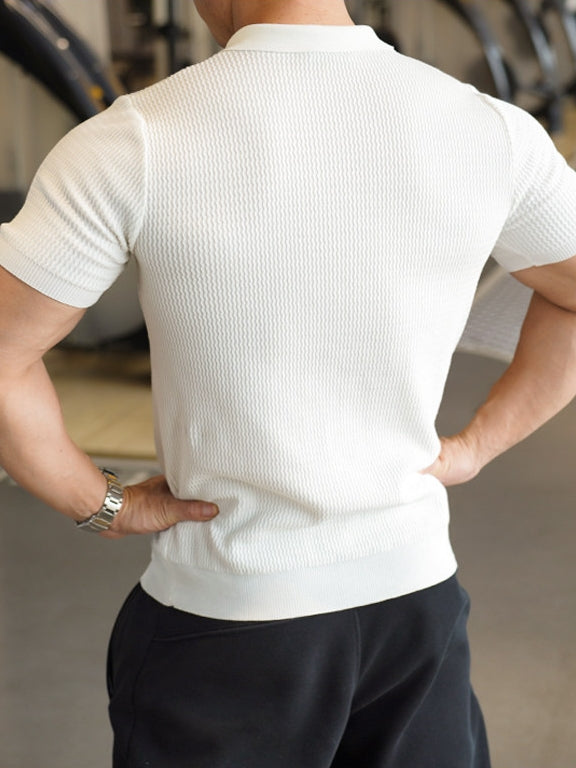 Men’s Waffle-Knit Slim-Fit Polo