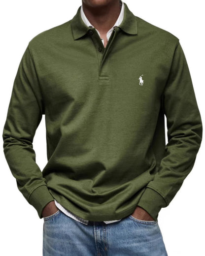 Men’s Long-Sleeve Classic Fit Polo Shirt