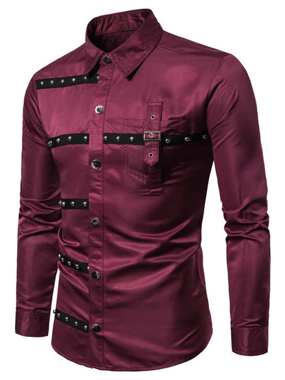 Men’s Gothic Rivet Satin Shirt ✨