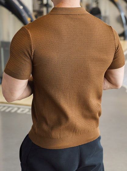 Men’s Waffle-Knit Slim-Fit Polo