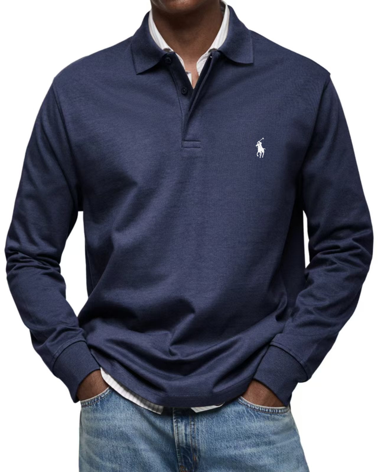 Men’s Long-Sleeve Classic Fit Polo Shirt