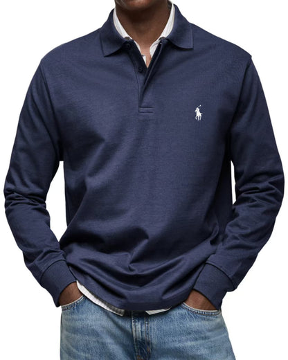 Men’s Long-Sleeve Classic Fit Polo Shirt