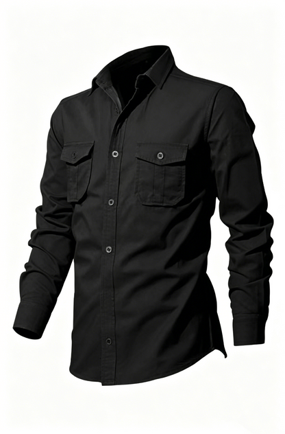 🌻 Utility Long-Sleeve Button-Down Shirt