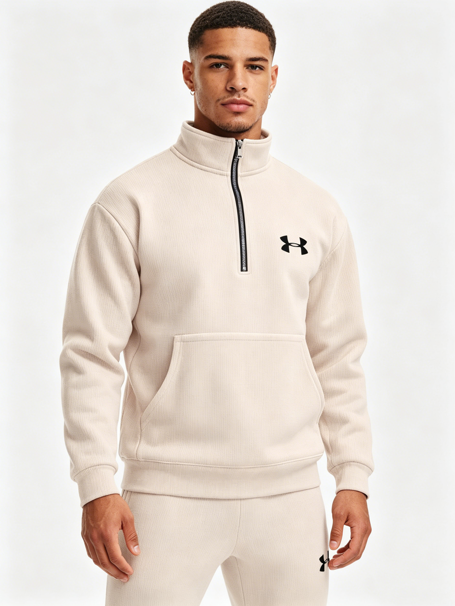 Men’s zip-up stand-up collar sports hoodie
