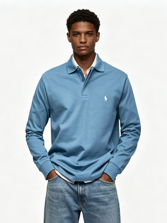 Men’s Long-Sleeve Classic Fit Polo Shirt
