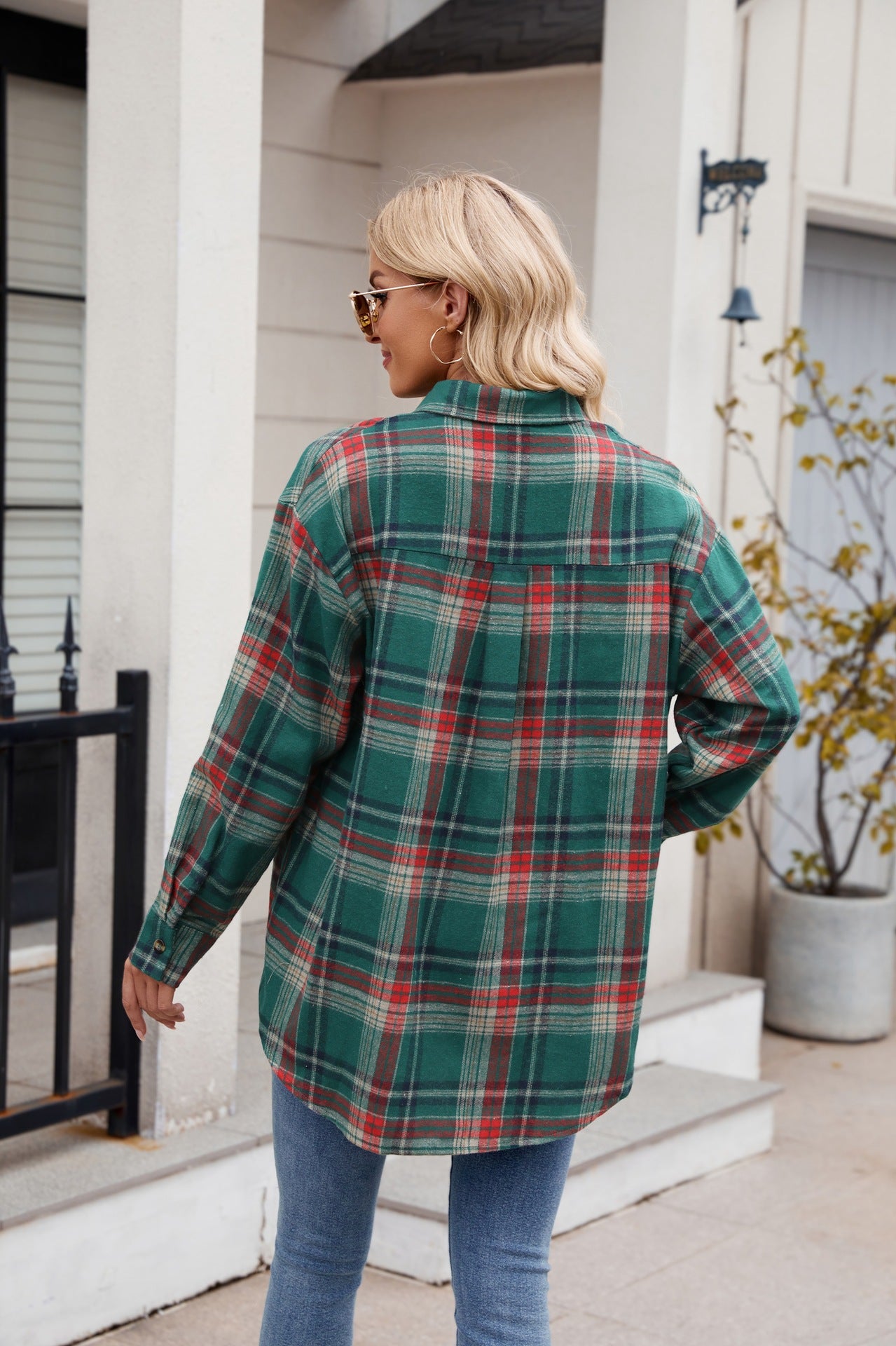 🌈 Women's Loose-Fitting Long Checked Shirt