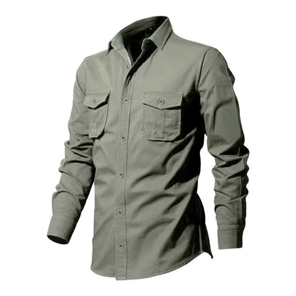 🌻 Utility Long-Sleeve Button-Down Shirt