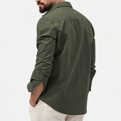 🌻 Utility Long-Sleeve Button-Down Shirt