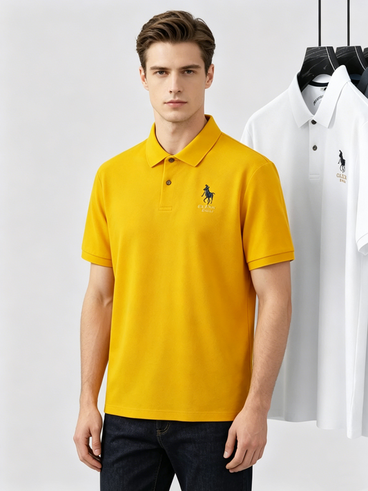 Business-Casual Mercerized Cotton Polo Shirt