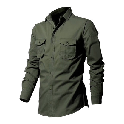 🌻 Utility Long-Sleeve Button-Down Shirt