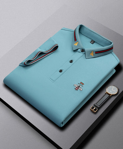 🌈 Embroidered Bee Pique Polo Shirt