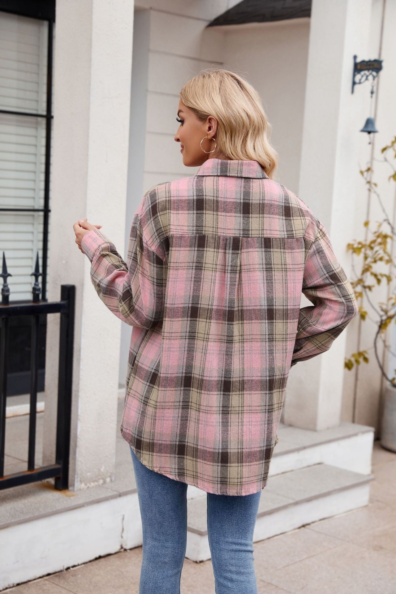 🌈 Women's Loose-Fitting Long Checked Shirt