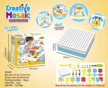 💝 Children's Educational Toy 💝 Creative Mosaic Drill Set