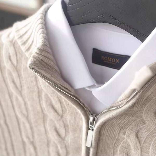 🌈 Heritage Cable Zip Sweater