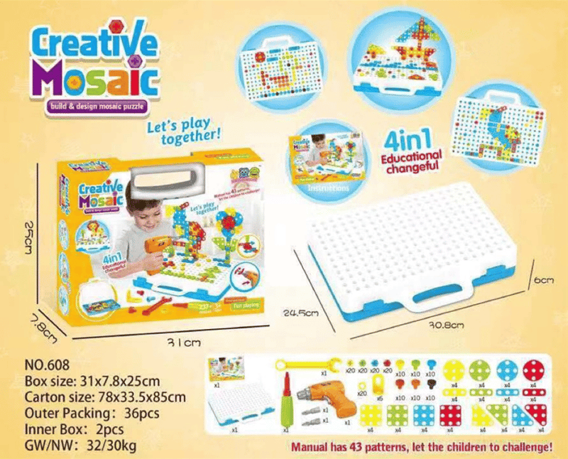 💝 Children's Educational Toy 💝 Creative Mosaic Drill Set