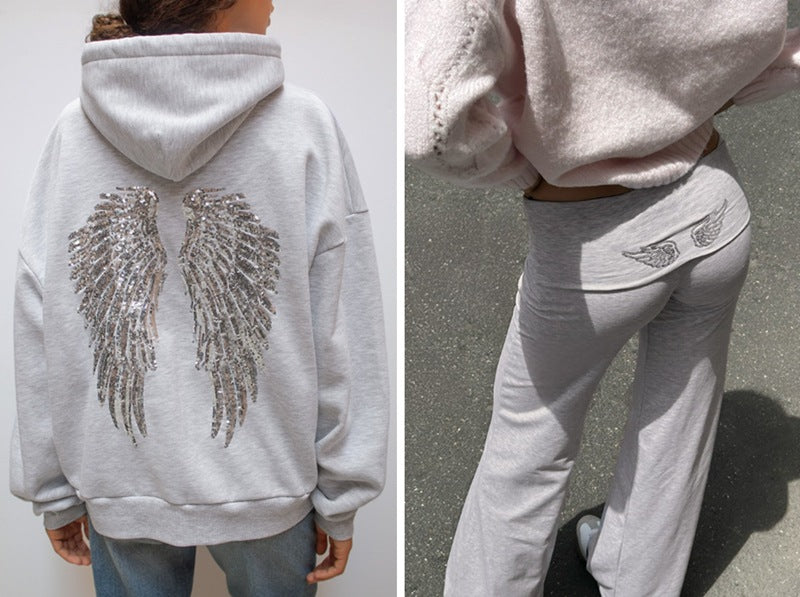 Angel Wings 👼 Casual Sportswear 💖 Fashionable Hoodie Set 🔥