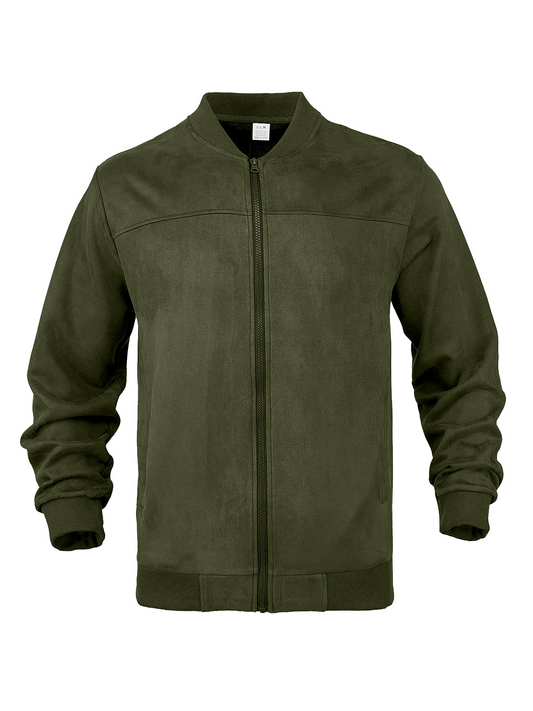 Men’s Suede-Look Bomber Jacket 🌻