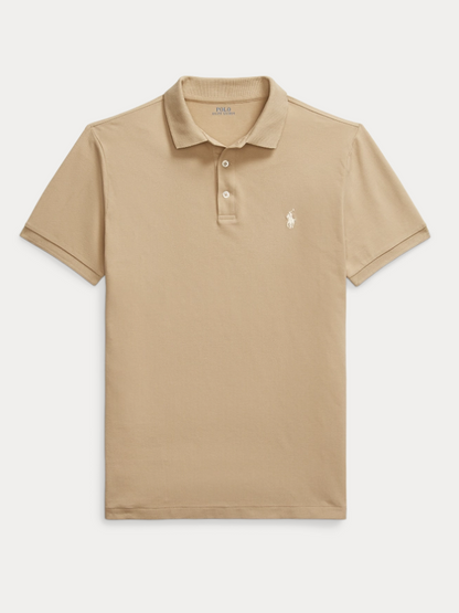 Classic Stand-Collar Button-Down Short-Sleeve Shirt