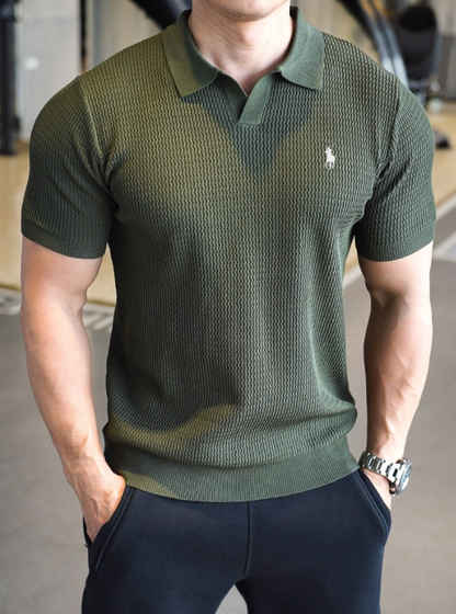 Men’s Waffle-Knit Slim-Fit Polo
