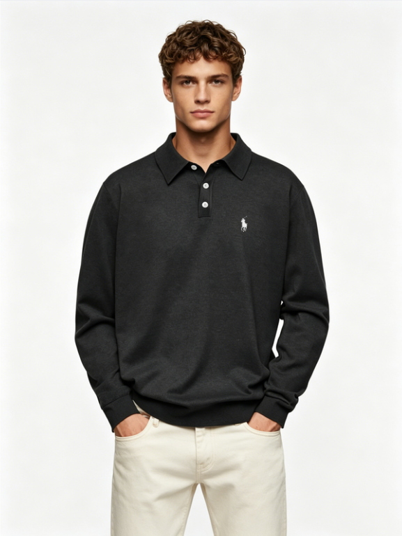 Men’s Premium Long-Sleeve Polo Shirt
