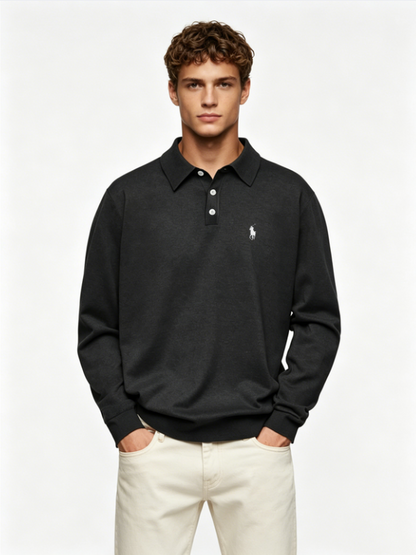 Men’s Premium Long-Sleeve Polo Shirt
