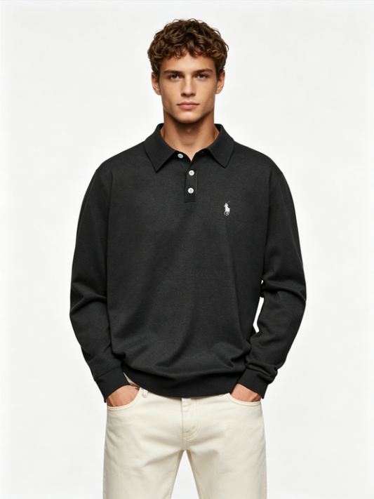 Men’s Premium Long-Sleeve Polo Shirt
