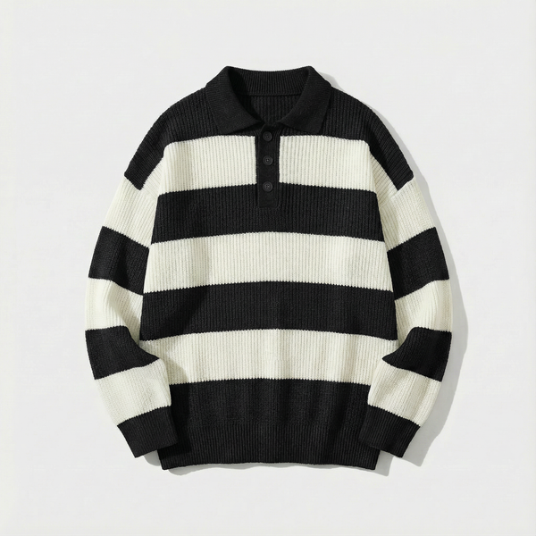 ✨ Heritage Striped Polo Knit