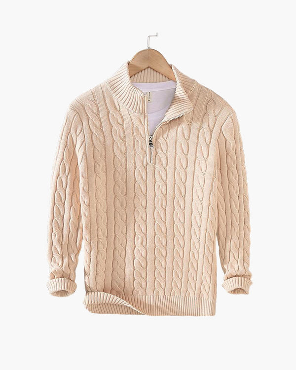 🌈 Heritage Cable Zip Sweater